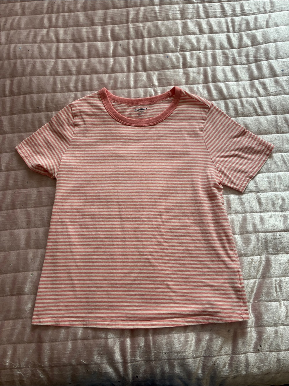 Old Navy Pink Stripe Short Sleeve Tee